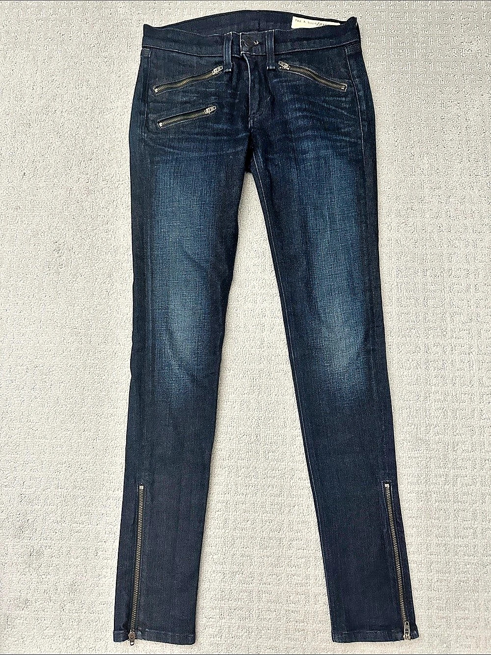 rag & bone W1152K520ND Skinny Jeans Blue Waist 25